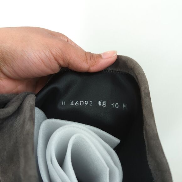 Stuart Weitzman Women 10 Tieland Boots Gray Suede OTK Almond Toe Block Heel Tie - Picture 2 of 9